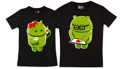 Прикольные футболки: Androids Couple Black